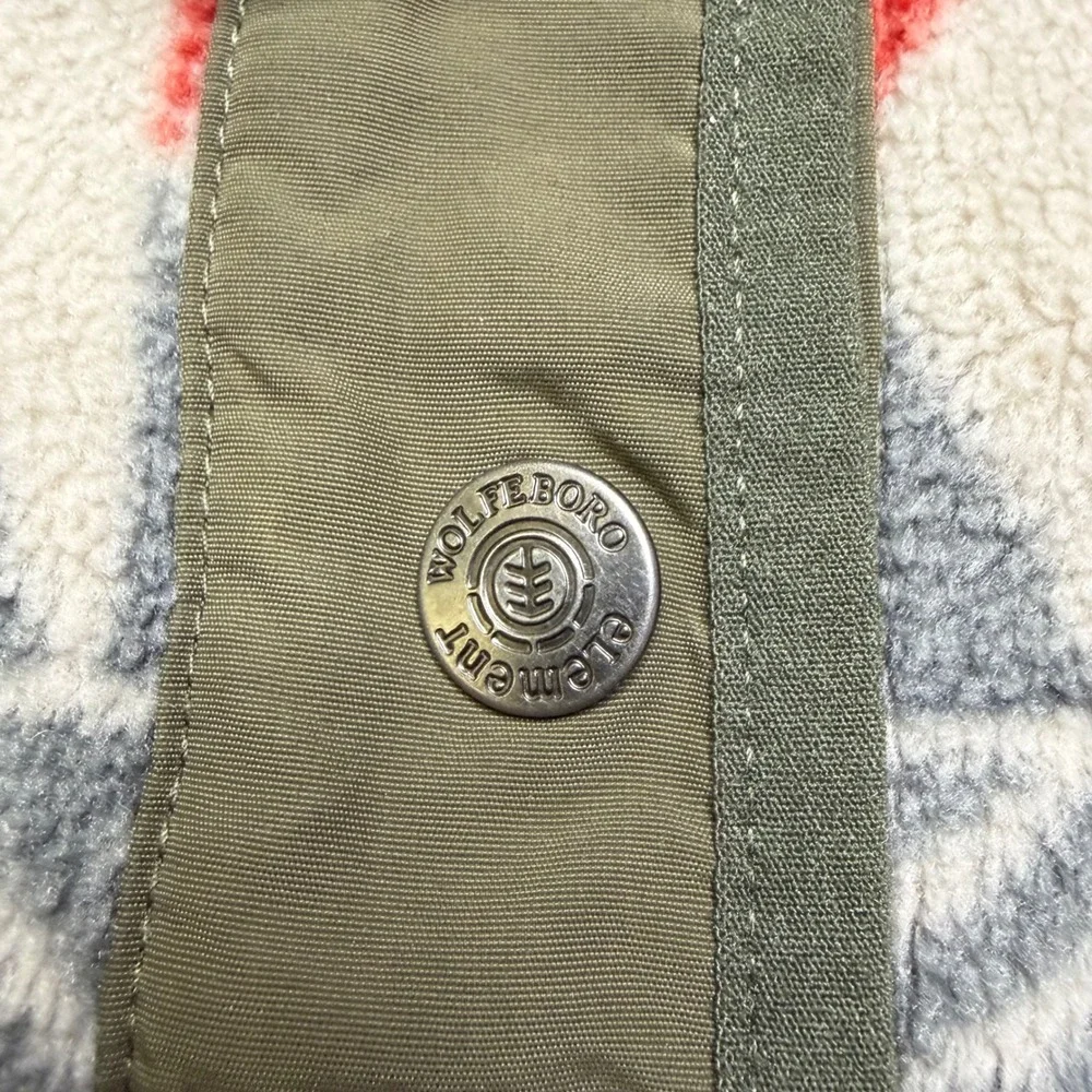 Element Fleece Pullover Women XS Grey Red Aztec Wolfeboro Snap Neck Geometric - Picture 10 of 12